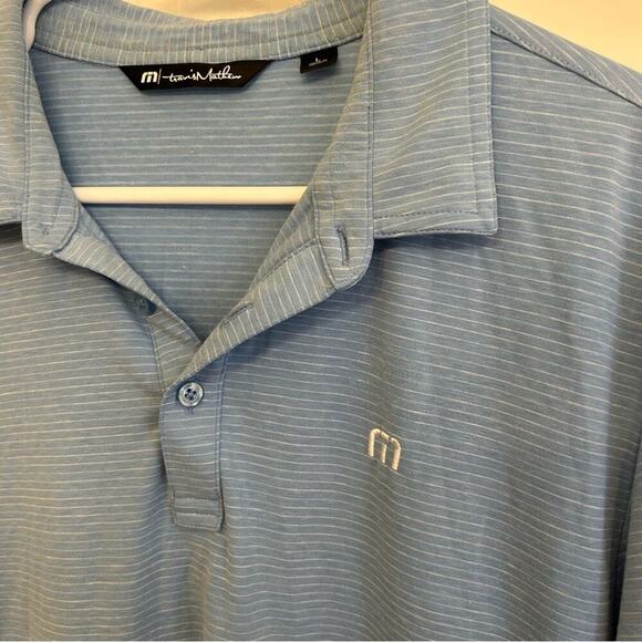 Travis Mathew Blue Striped Golf Polo Size L - Picture 3 of 7